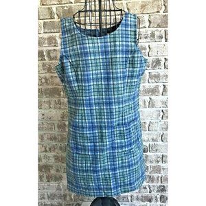 Fargo Clothing Supply Company Wool Jumper Large  Blue Plaid Sleeveless D…